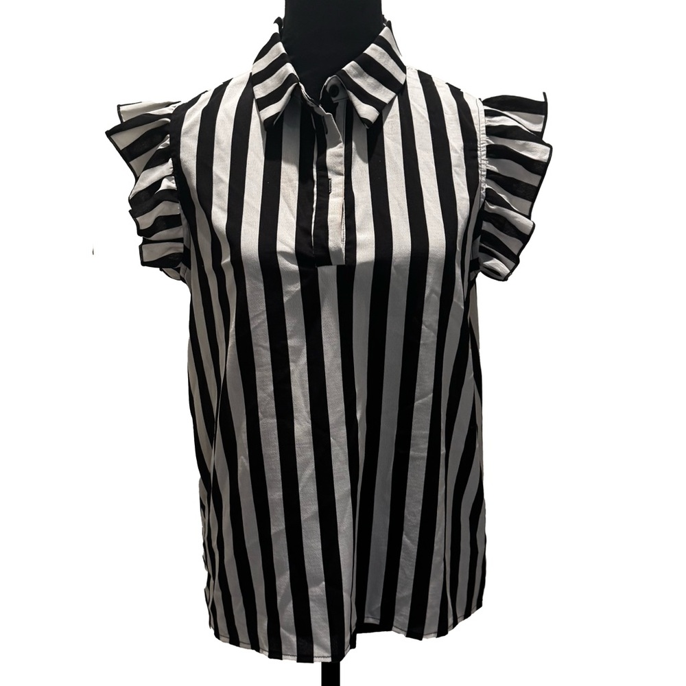 Black and White Striped Top